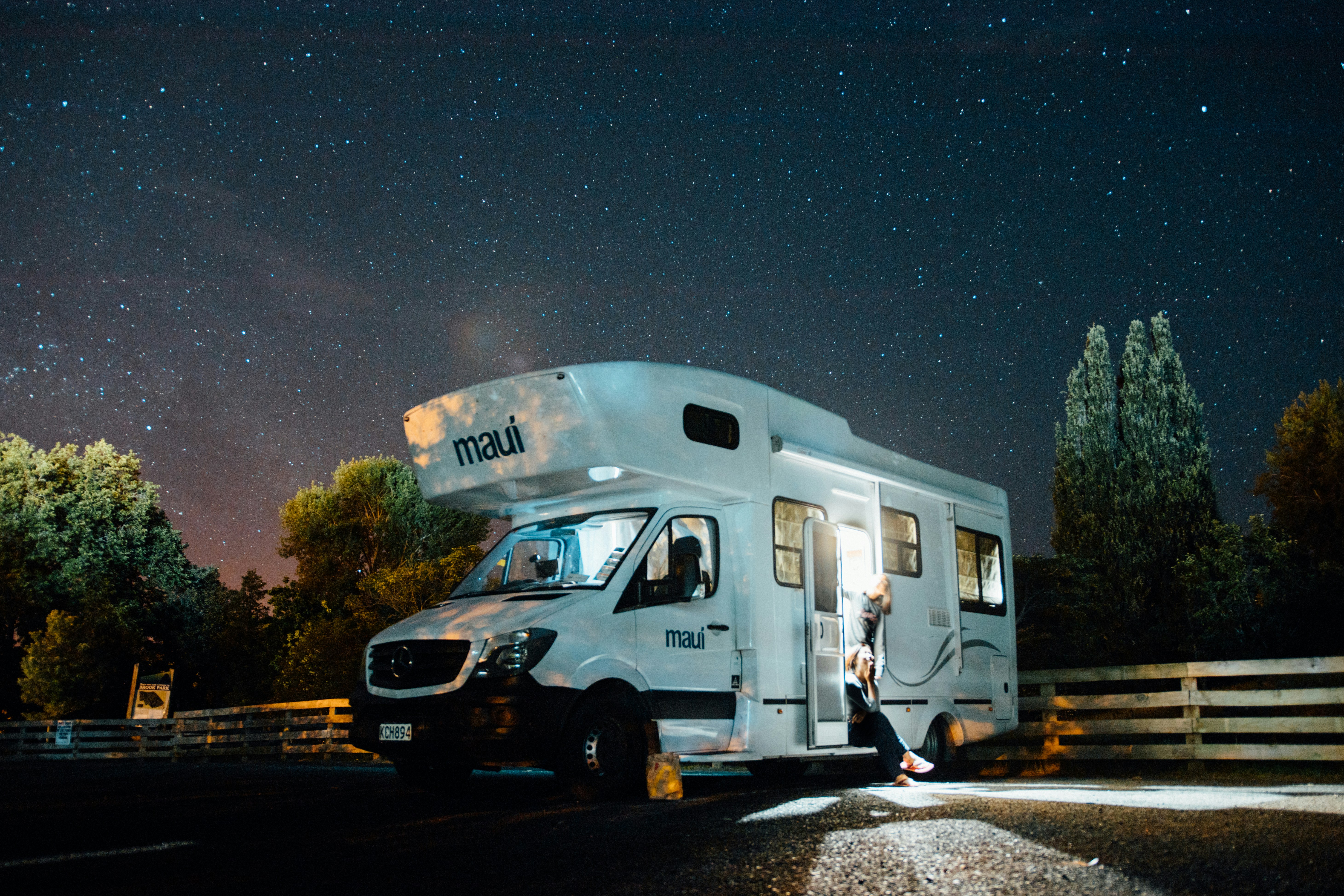 Caravan interior with comfortable amenities